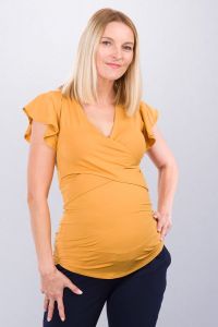 Těhotenská halenka BEBEFIELD - Elena Ochre - Velikost 38