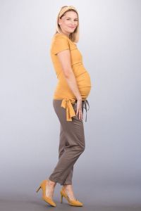 Těhotenská halenka BEBEFIELD - Patrizia Ochre - Velikost 44