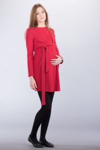 Těhotenské šaty BEBEFIELD - Adeline Red
