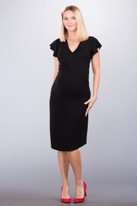 Těhotenské šaty BEBEFIELD - Rosa Black | Velikost 36, Velikost 38, Velikost 40, Velikost 42, Velikost 44