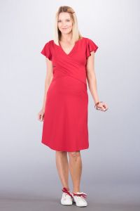Těhotenské šaty BEBEFIELD - Rosa Red - Velikost 40