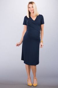 Těhotenské šaty BEBEFIELD - Selena Navy - Velikost 36