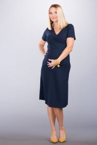 Těhotenské šaty BEBEFIELD - Selena Navy - Velikost 42