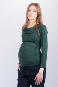 Těhotenská halenka BEBEFIELD - Kelly Dark Green