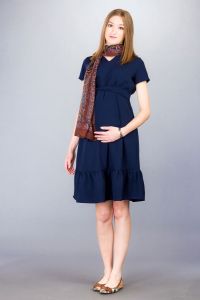 Těhotenské šaty BEBEFIELD - Arabella Navy | Velikost 36, Velikost 38, Velikost 40, Velikost 42, Velikost 44