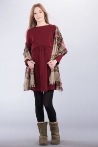 Těhotenské šaty BEBEFIELD - Isla Burgundy | Velikost 36, Velikost 38, Velikost 40, Velikost 42, Velikost 44