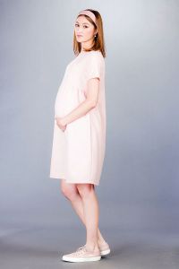 Těhotenské šaty BEBEFIELD - Malia Blush - Velikost 38