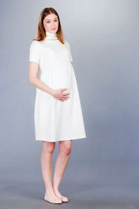Těhotenské šaty BEBEFIELD - Malia Ecru - Velikost 38