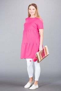 Těhotenské šaty BEBEFIELD - Marlena Fuchsia - Velikost 36