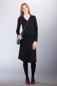 Těhotenské šaty BEBEFIELD - Paola Black | Velikost 36, Velikost 38, Velikost 40, Velikost 42, Velikost 44
