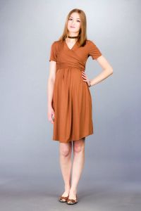 Těhotenské šaty BEBEFIELD - Pina Cinnamon