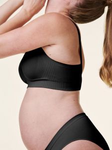 Těhotenská a kojící podprsenka Body Silk Seamless Full Cup Black - Velikost M Bravado!