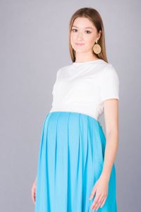 Těhotenské šaty BEBEFIELD - Gemma Blue - Velikost 36