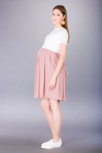 Těhotenské šaty BEBEFIELD - Gemma Dusted Rose - Velikost 44