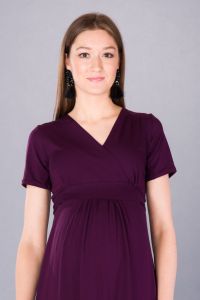 Těhotenské šaty BEBEFIELD - Josephine Blackberry | Velikost 36, Velikost 38, Velikost 40, Velikost 42, Velikost 44, Velikost 46, Velikost 48