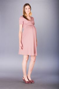Těhotenské šaty BEBEFIELD - Liara Dusty Rose - Velikost 36