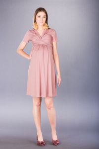 Těhotenské šaty BEBEFIELD - Liara Dusty Rose | Velikost 36, Velikost 38, Velikost 40, Velikost 42, Velikost 44