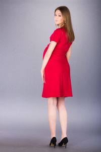 Těhotenské šaty BEBEFIELD - Liara Red - Velikost 36