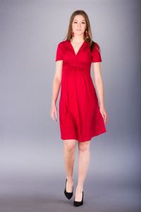 Těhotenské šaty BEBEFIELD - Liara Red - Velikost 40