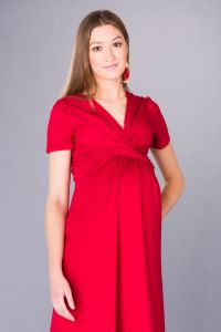 Těhotenské šaty BEBEFIELD - Liara Red | Velikost 36, Velikost 38, Velikost 40, Velikost 42, Velikost 44