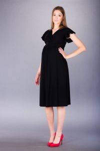 Těhotenské šaty BEBEFIELD - Luna Black - Velikost 40