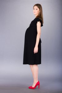 Těhotenské šaty BEBEFIELD - Luna Black - Velikost 42