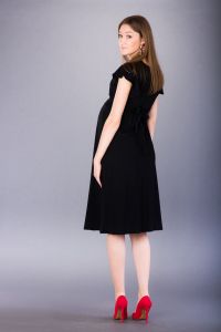 Těhotenské šaty BEBEFIELD - Luna Black - Velikost 40
