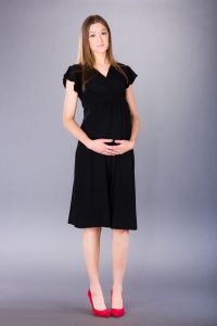Těhotenské šaty BEBEFIELD - Luna Black - Velikost 48
