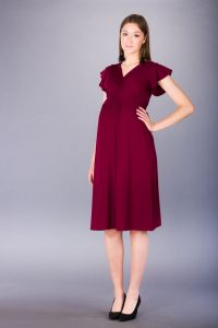 Těhotenské šaty BEBEFIELD - Luna Burgundy - Velikost 40