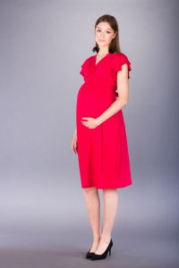 Těhotenské šaty BEBEFIELD - Luna Raspberry - Velikost 42