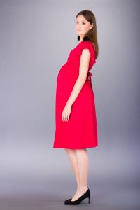 Těhotenské šaty BEBEFIELD - Luna Raspberry