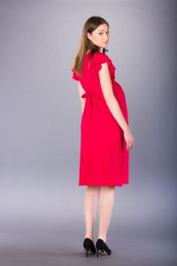 Těhotenské šaty BEBEFIELD - Luna Raspberry - Velikost 36
