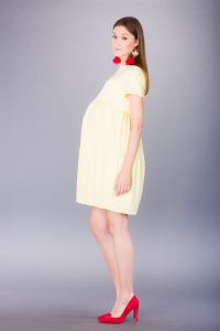 Těhotenské šaty BEBEFIELD - Marlena Yellow - Velikost 42