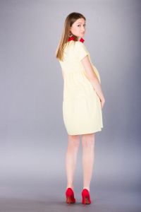 Těhotenské šaty BEBEFIELD - Marlena Yellow - Velikost 40