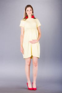 Těhotenské šaty BEBEFIELD - Marlena Yellow - Velikost 38