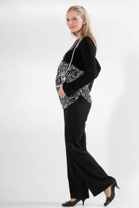 Těhotenské kalhoty BEBEFIELD - Classic Black - Velikost 44