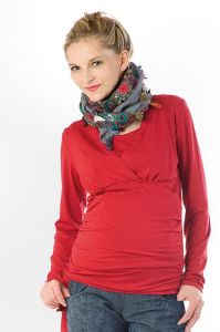 Těhotenská halenka BEBEFIELD - Daphne Red | Velikost 36, Velikost 38, Velikost 40, Velikost 42, Velikost 44, Velikost 46, Velikost 48