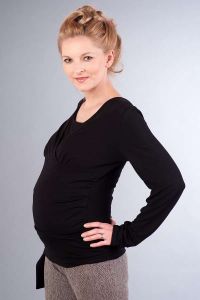 Těhotenská halenka BEBEFIELD - Daphne Black - Velikost 38