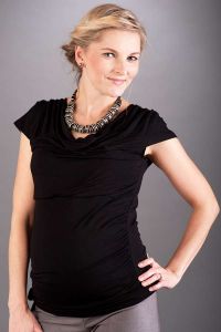 Těhotenská halenka BEBEFIELD - Patrizia Black - Velikost 44