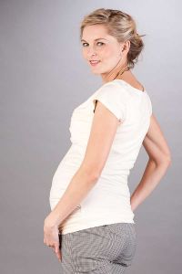 Těhotenská halenka BEBEFIELD - Patrizia Ecru - Velikost 44