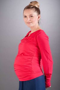 Těhotenská halenka BEBEFIELD - Vida Raspberry - velikost 38