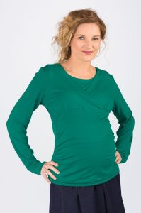 Těhotenská halenka BEBEFIELD - Rose Deep Green | velikost 36, velikost 38, velikost 40, velikost 42, velikost 44