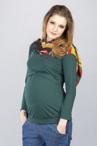 Těhotenská halenka BEBEFIELD - Maude Dark Green | Velikost 36, Velikost 38, Velikost 40, Velikost 42, Velikost 44