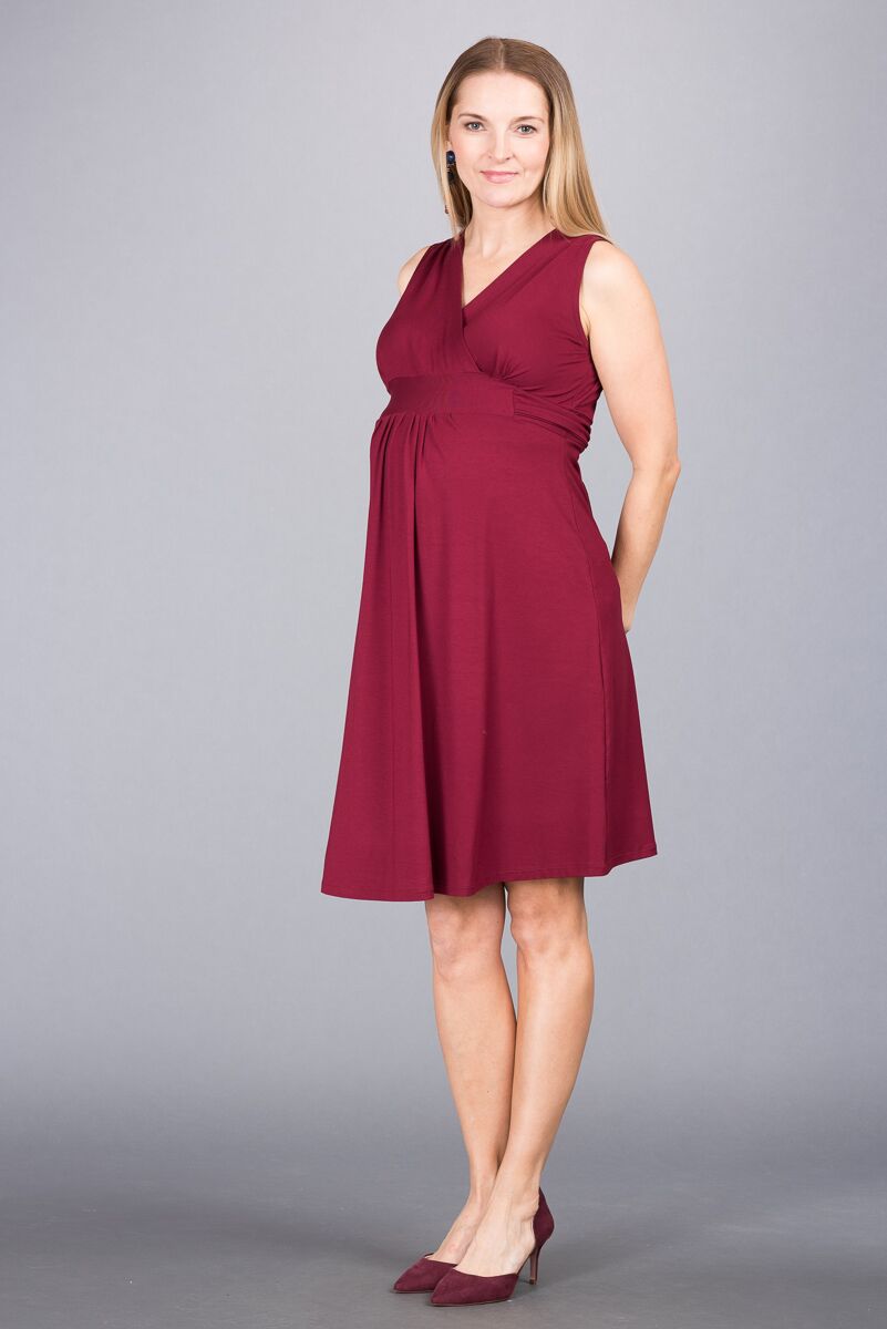 Těhotenské šaty BEBEFIELD - Rachel Claret - Velikost 42