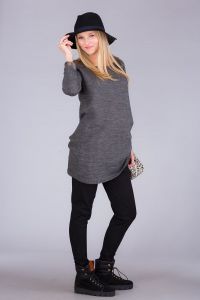 Těhotenský svetr BEBEFIELD - Arya Dark Grey | Velikost S/M, Velikost L/XL