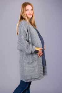 Těhotenský svetr BEBEFIELD - Tiffany Grey - velikost L
